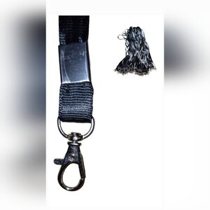 90 Piece Bulk Lot Of Black Ribbon Lanyards Swivel  Hook Clasp